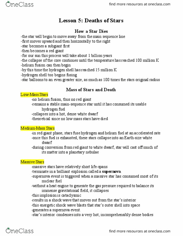 AS101 Lecture Notes - Lecture 5: Triple-Alpha Process, White Dwarf, Red Giant thumbnail