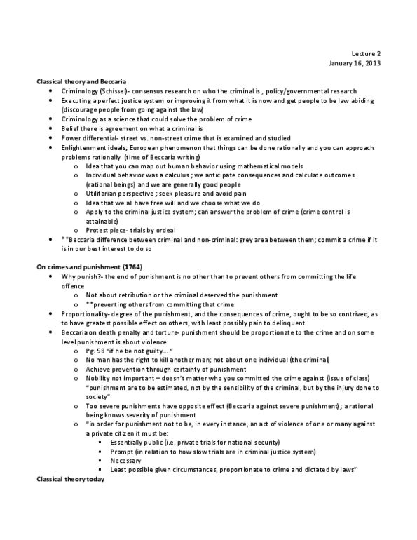 SOC205H5 Lecture Notes - Lecture 2: Social Darwinism, Offender Profiling, Class Discrimination thumbnail