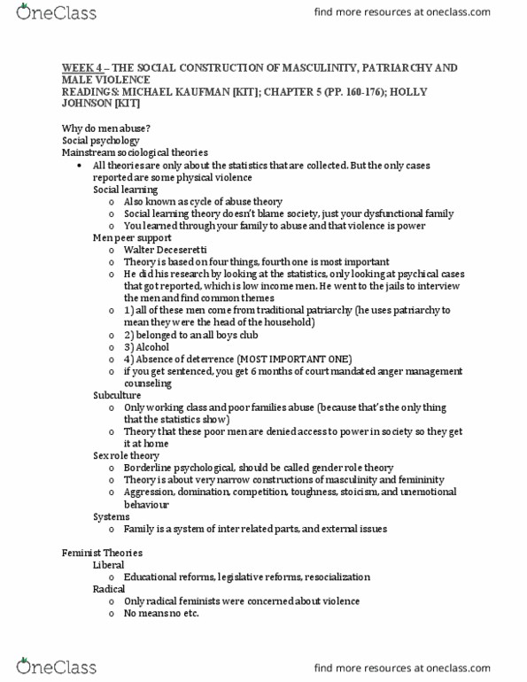 SOC 502 Lecture Notes - Lecture 4: Holly Johnson, Anger Management, Dysfunctional Family thumbnail