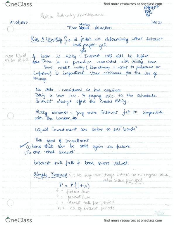 ENG M401 Lecture Notes - Lecture 11: Asso, Net Present Value, Metic thumbnail