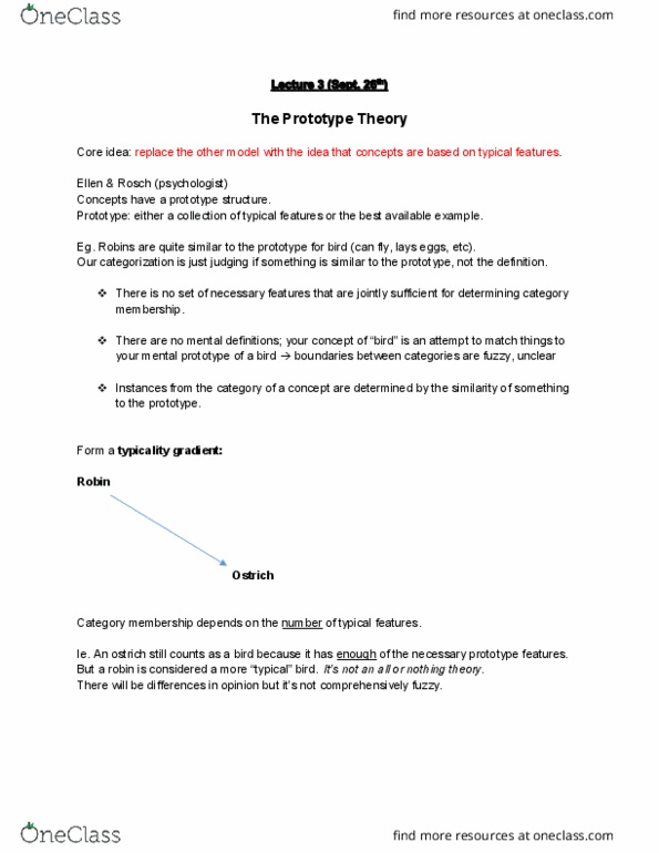 COG250Y1 Lecture Notes - Lecture 3: Deckchair, Prototype Theory, Ostrich thumbnail