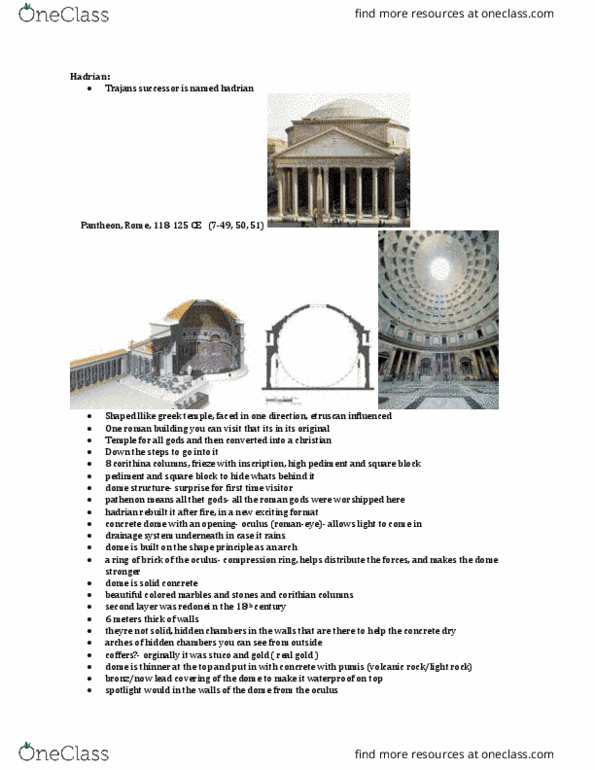 ART 258 Lecture Notes - Lecture 15: Concrete Shell, Pantheon, Rome, Stuart Scott thumbnail