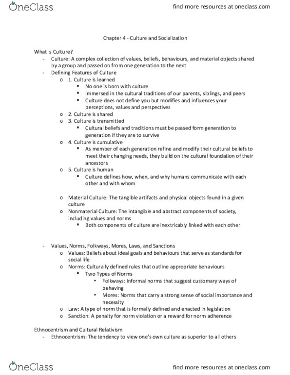 COLLAB 2C03 Chapter Notes - Chapter 4: Cultural Relativism, Linguistic Determinism, Relativism thumbnail