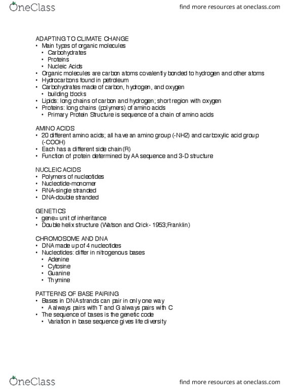 ISB 202 Lecture Notes - Lecture 11: Nucleic Acid Double Helix, Amine, Cell Nucleus thumbnail