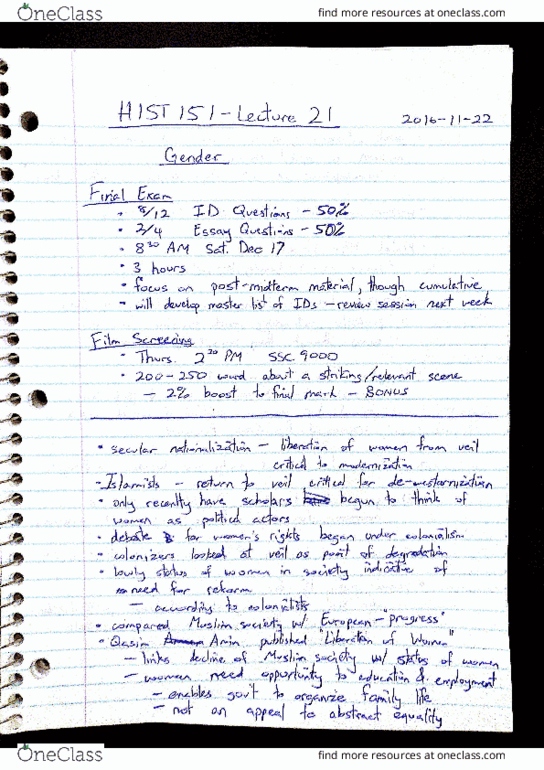 HIST 151 Lecture Notes - Lecture 21: Ender Wiggin, Amen thumbnail