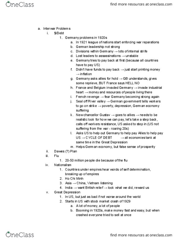 HIST 102 Lecture Notes - Lecture 10: Roaring Twenties, Laissez-Faire, Hooverville thumbnail