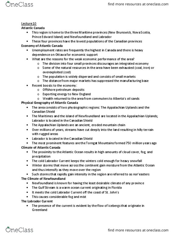Geography 2010A/B Lecture Notes - Lecture 10: Cape Breton Island, Exclusive Economic Zone, Sydney Tar Ponds thumbnail