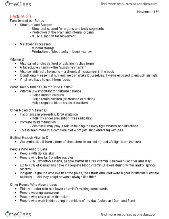 NUTR 1010 Lecture 26: NUTR*1010 - Lecture 26 thumbnail