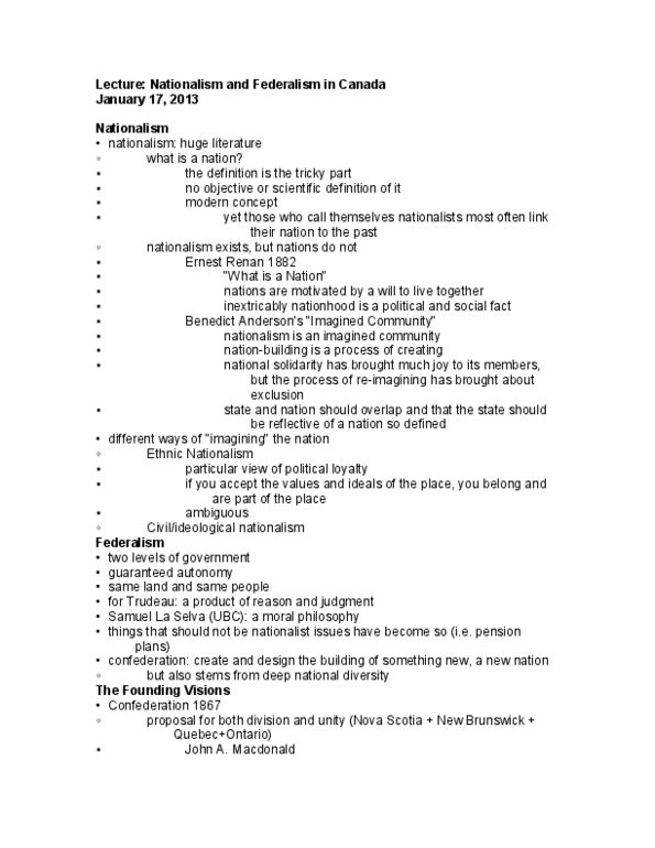 POLI 222 Lecture Notes - De Jure, Patriation, Social Fact thumbnail