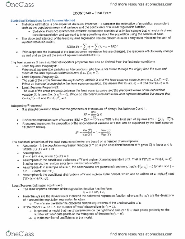 Econ Study Guide Winter Final Null Hypothesis