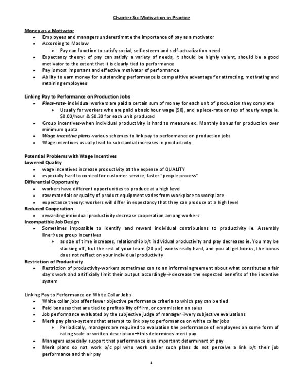 RSM260H1 Lecture Notes - Flextime, Job Enrichment, Absenteeism thumbnail