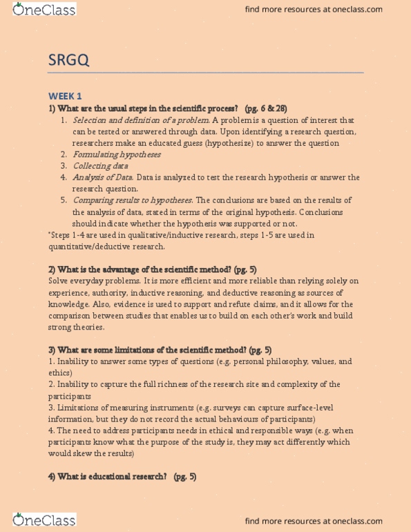 EDUC 222 Lecture Notes - Lecture 1: Multiple Choice, Eye Color, Scientific Method thumbnail