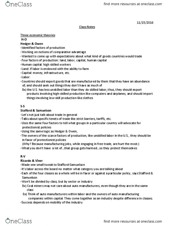 INR 3502 Lecture Notes - Lecture 3: Comparative Advantage, Dependent And Independent Variables, Gross Domestic Product thumbnail