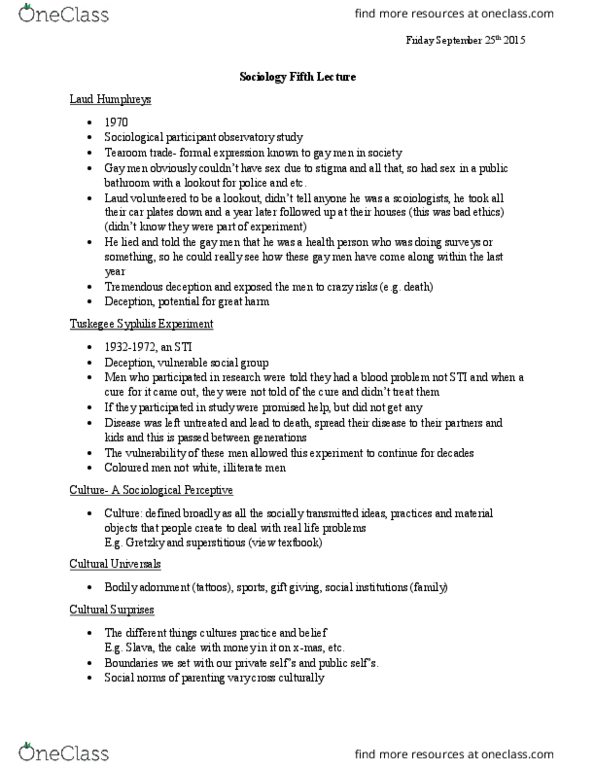 SOCIOL 1A06 Lecture Notes - Lecture 5: Mcdonaldization, Cultural Relativism, Transnationalism thumbnail