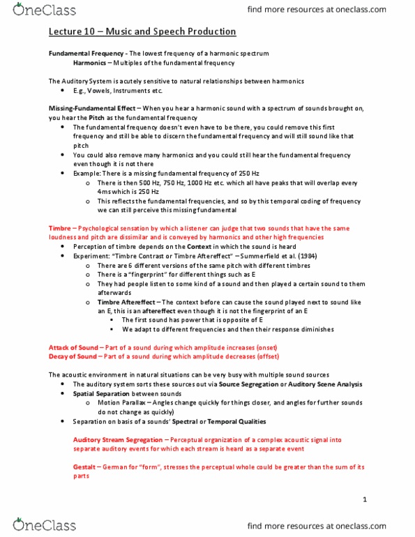 PSYB51H3 Lecture Notes - Lecture 10: Spectrogram, Odd Future, Categorical Perception thumbnail