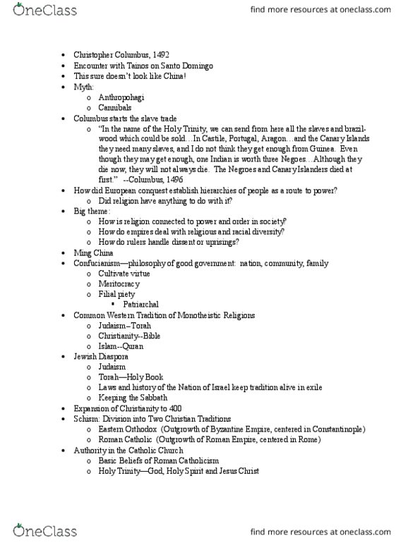 HIS 1003 Lecture Notes - Lecture 7: John Calvin, Lollardy, Aurangzeb thumbnail