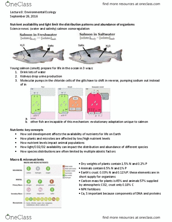 GEV 4517 Lecture Notes - Lecture 8: Heterocyst, Venus Flytrap, Limiting Factor thumbnail