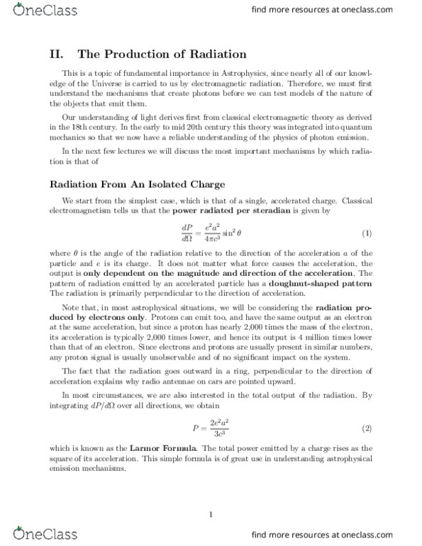 AST 341 Lecture Notes - Lecture 2: Cyclotron, Centrifugal Force, Cyclotron Radiation thumbnail