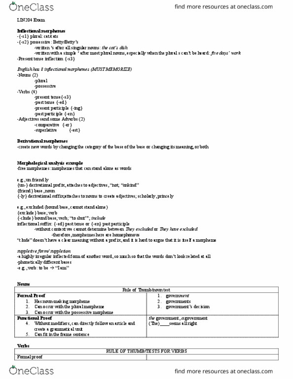 LIN204H5 Lecture Notes - Lecture 21: Dependent Clause, Present Perfect, Future Perfect thumbnail