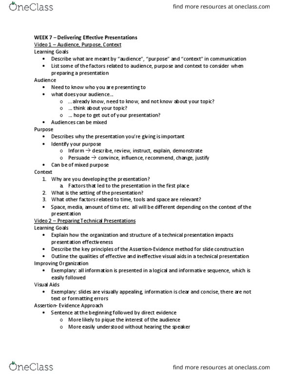 APSC 100 Lecture Notes - Lecture 7: Microsoft Powerpoint thumbnail