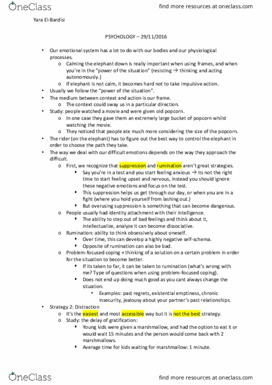 PSY100H1 Lecture 20: PSYCHOLOGY – 20 thumbnail