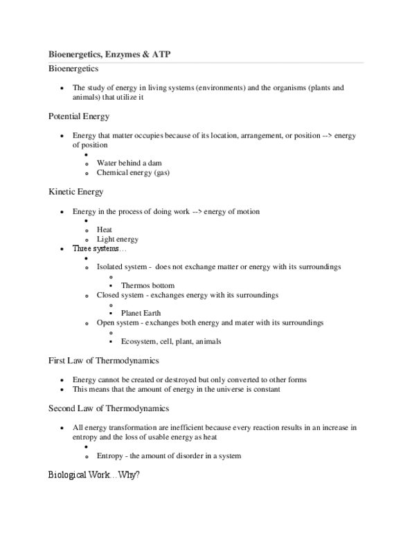 Biology 1202B Lecture Notes - Dehydration Reaction, Anabolism, Exergonic Reaction thumbnail