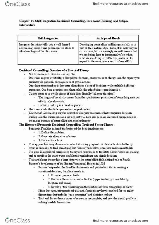 FRHD 3400 Chapter 14: Chapter 14: Skill Integration, Decisional Counseling, Treatment Planning, and Relapse Intervention thumbnail