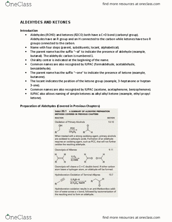 CHM138H1 Chapter all: Aldehydes and Ketones thumbnail