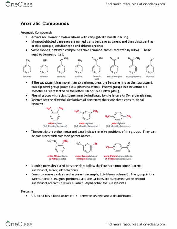 CHM138H1 Chapter all: Aromatic Compounds thumbnail