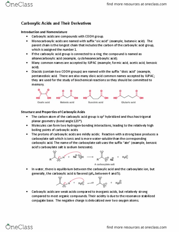 CHM138H1 Chapter all: Carboxylic Acids and Their Derivatives thumbnail