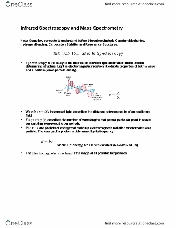 CHM138H1 Chapter all: Infrared Spectroscopy and Mass Spectrometry thumbnail