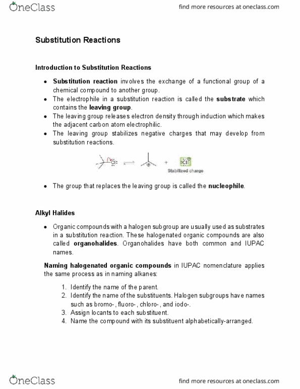 CHM138H1 Chapter all: Substitution Reactions thumbnail