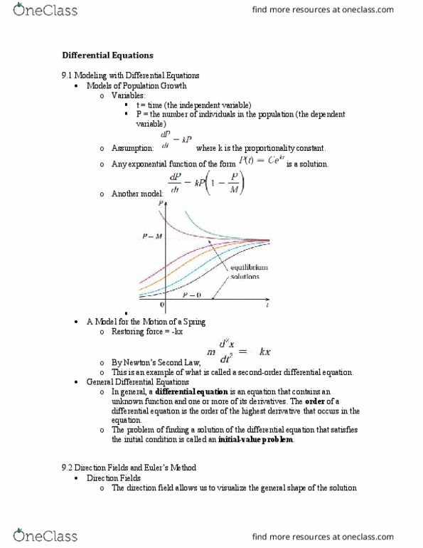 Textbook Guide Mathematics: Carrying Capacity, Integrating Factor, Restoring Force thumbnail