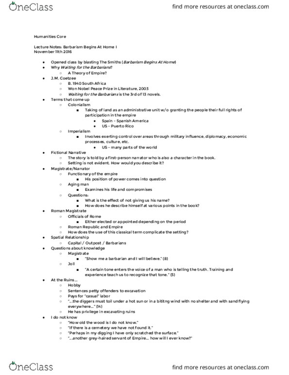 HUMAN 1A Lecture Notes - Lecture 12: Roman Magistrate thumbnail