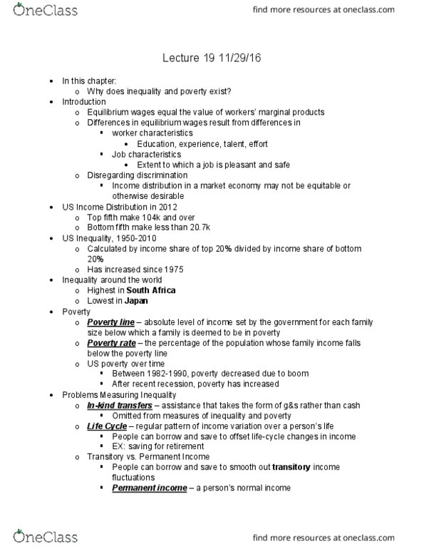 ECON 2304 Lecture Notes - Lecture 20: Income Distribution, Supplemental Security Income, Temporary Assistance For Needy Families thumbnail