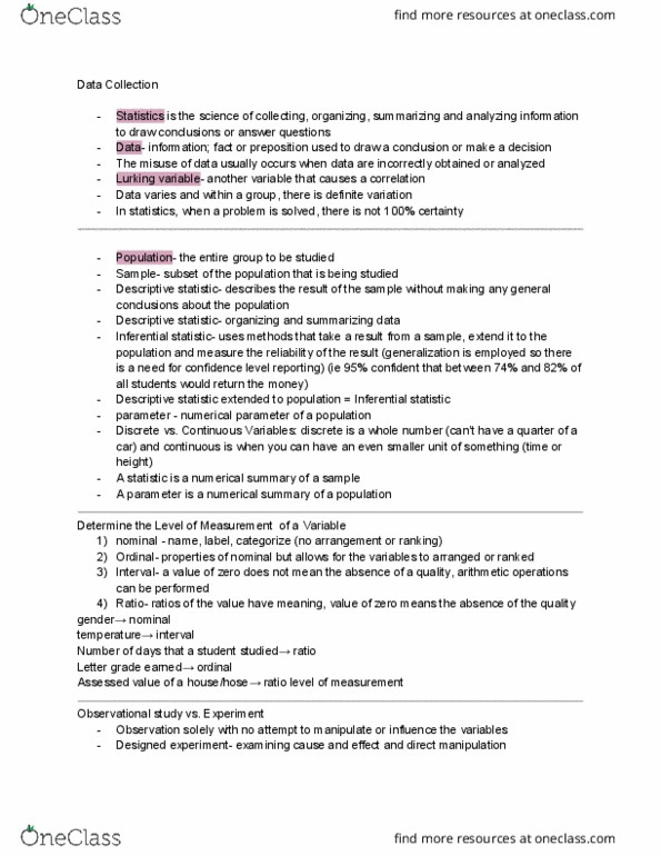 CAS MA 115 Chapter 1: Chapter 1 Notes thumbnail