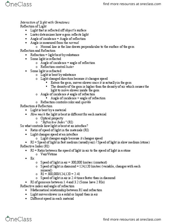 EARTHSC 1108 Lecture Notes - Lecture 5: Refraction thumbnail