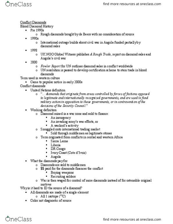 EARTHSC 1108 Lecture Notes - Lecture 11: Kimberley Process Certification Scheme, Baseball Field, Fowler Report thumbnail