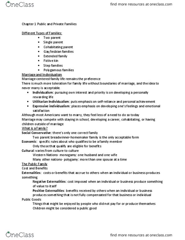 SOC 120CDWI Lecture 4: Ch 1 Public and Private Families thumbnail