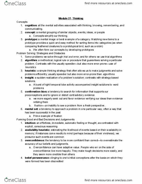 PSY-1200 Chapter 27: Module 27 notes thumbnail