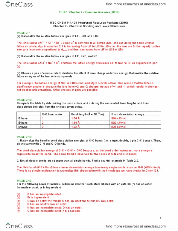 CHEM 123 Chapter Notes - Chapter 2: Acetylene, Cyanuric Chloride, Partial Charge thumbnail