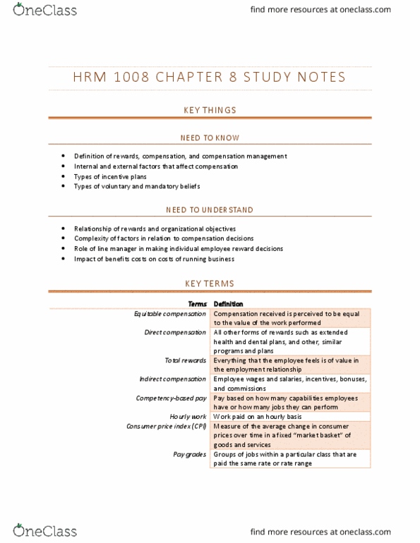 HRM1008 Chapter Notes - Chapter 8: Market Basket, European Cooperation In Science And Technology, Plans thumbnail