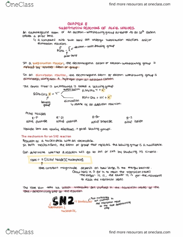 CHEM 2310 Chapter Notes - Chapter 8: Nucleophile, Benzyl Group, Allyl Group thumbnail