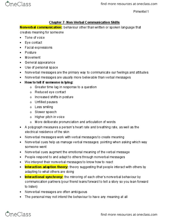 EDS210H5 Chapter Notes - Chapter 7: Eye Contact, Expectancy Violations Theory, Polygraph thumbnail