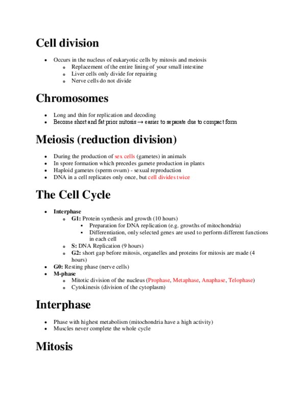 BIL 116 Lecture Notes - Mitosis, Kinetochore, Microtubule thumbnail