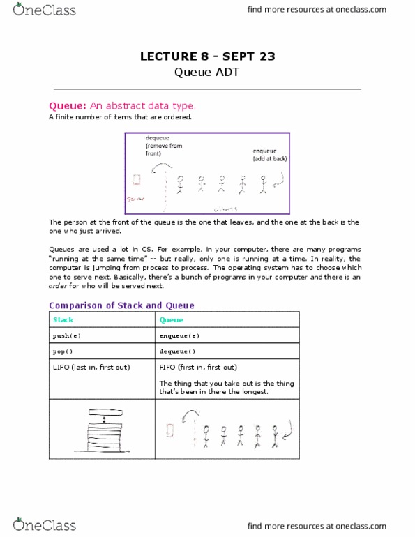 COMP 250 Lecture Notes - Lecture 8: Empty Spaces, Dynamic Array, Circular Buffer thumbnail