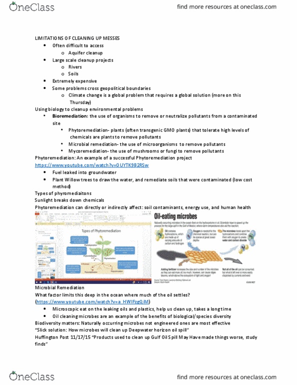 IB 105 Lecture Notes - Lecture 28: Restoration Ecology, Phytoremediation, Defense Meteorological Satellite Program thumbnail