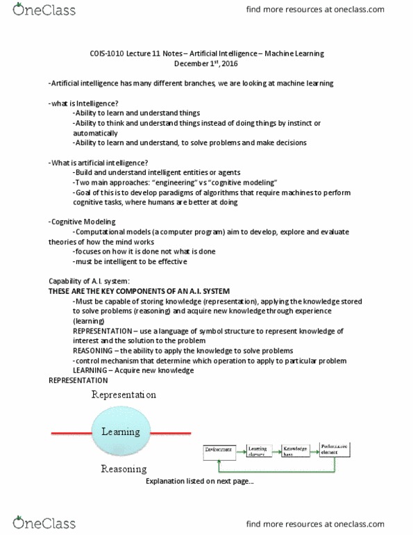 COIS 1010H Lecture Notes - Lecture 11: Parallel Computing, Activation Function, Data Mining thumbnail