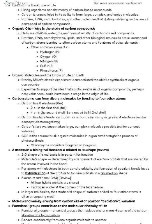 BSC-2010 Lecture Notes - Lecture 4: Chemical Polarity, Hydrophile, Hydroxy Group thumbnail