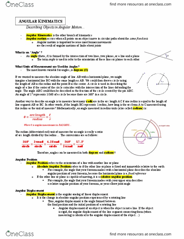 KNPE 153 Chapter Notes - Chapter 6: Shoulder Joint, An Angle, Tachometer thumbnail
